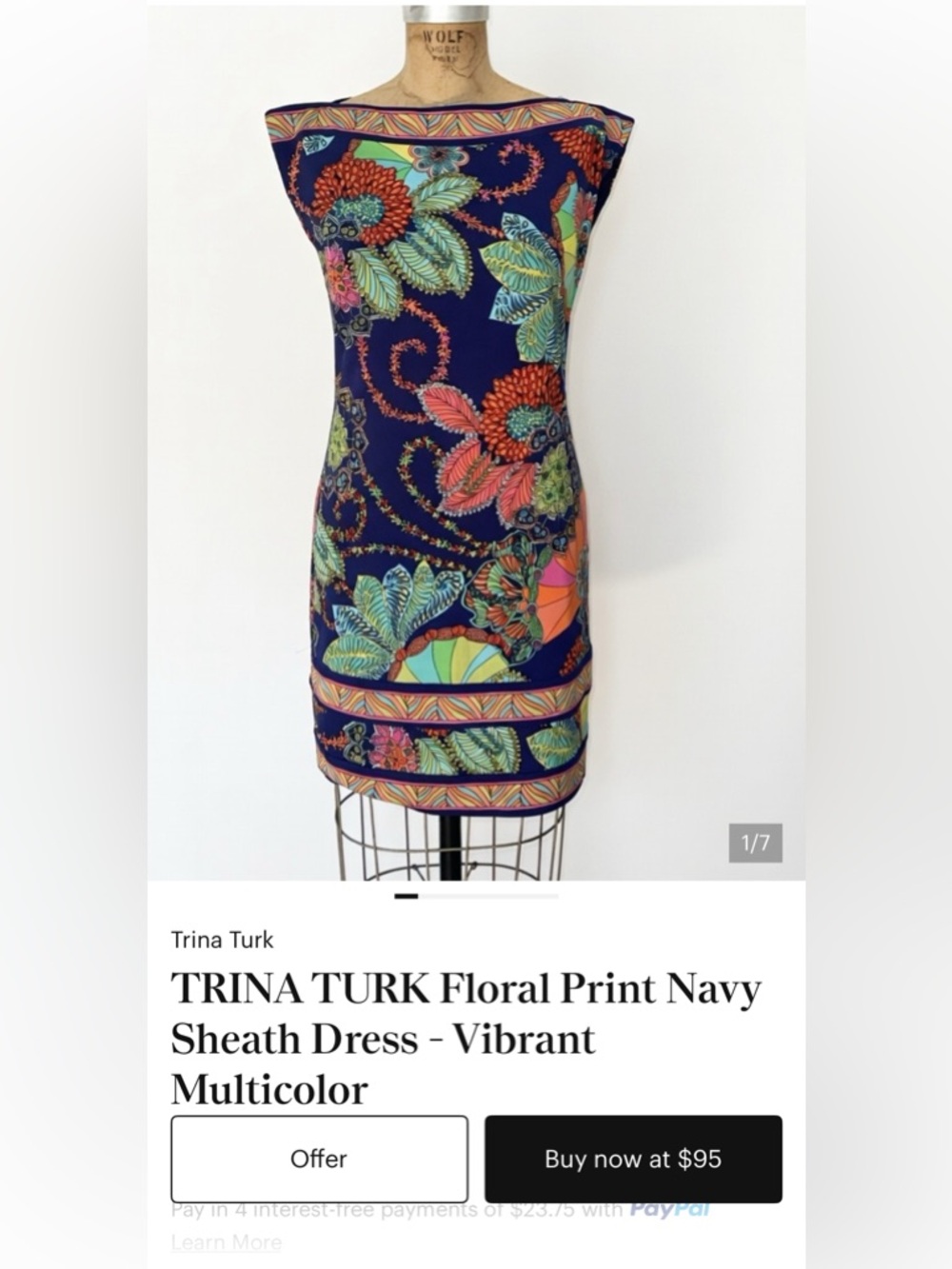 Trina Turk Multicolor Floral-Print Cap-Sleeve Mini Dress
